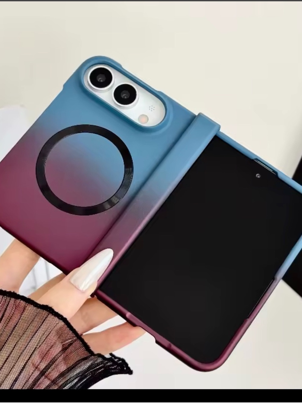 iPhone duo Gradient Blue-Purple Magnetic-Compatible Phone Case